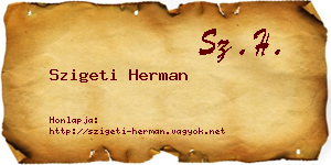 Szigeti Herman névjegykártya